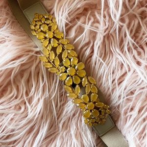 BCBC Resin Stone Tan Floral Waist Belt